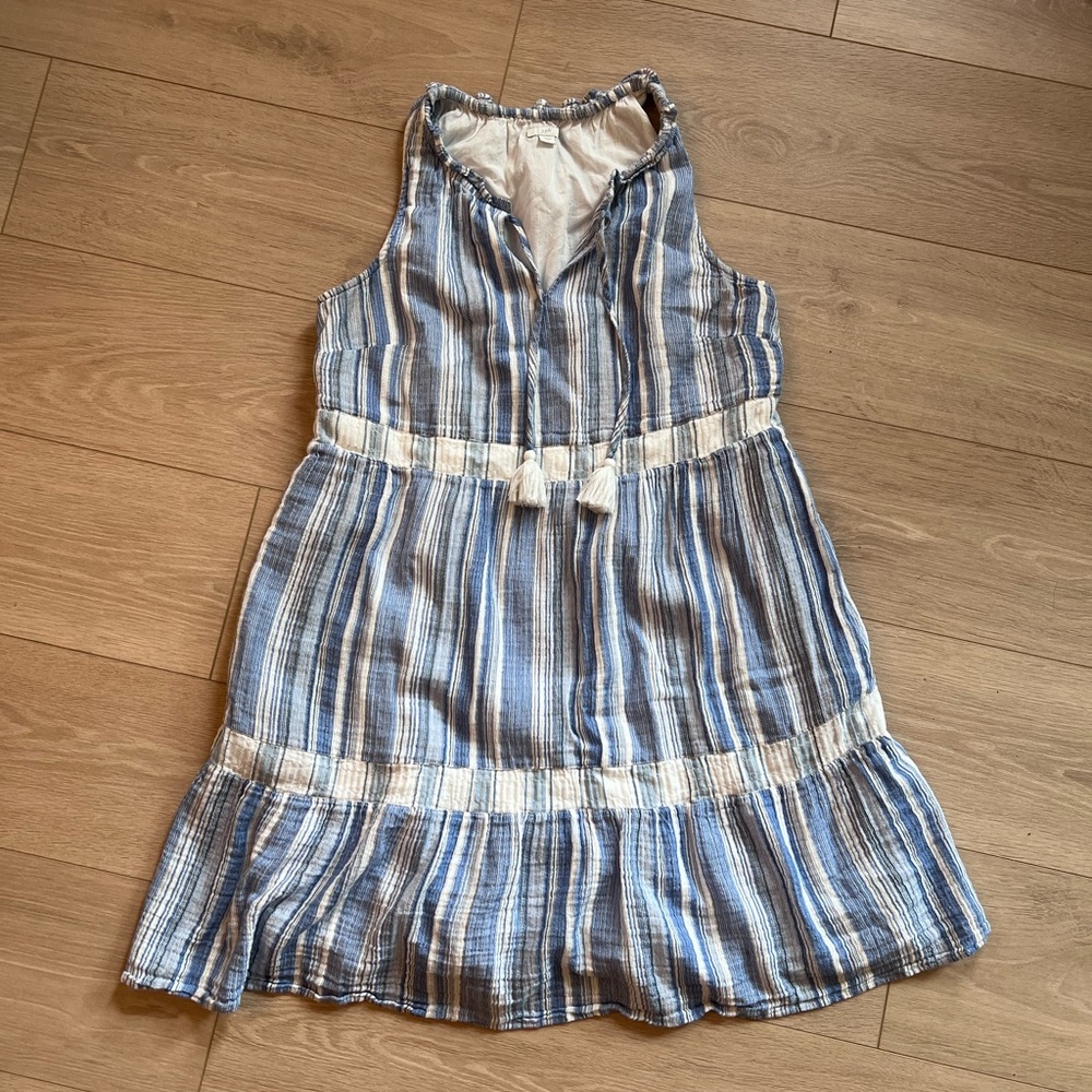 J. Jill Blue and White Tiered Sundress